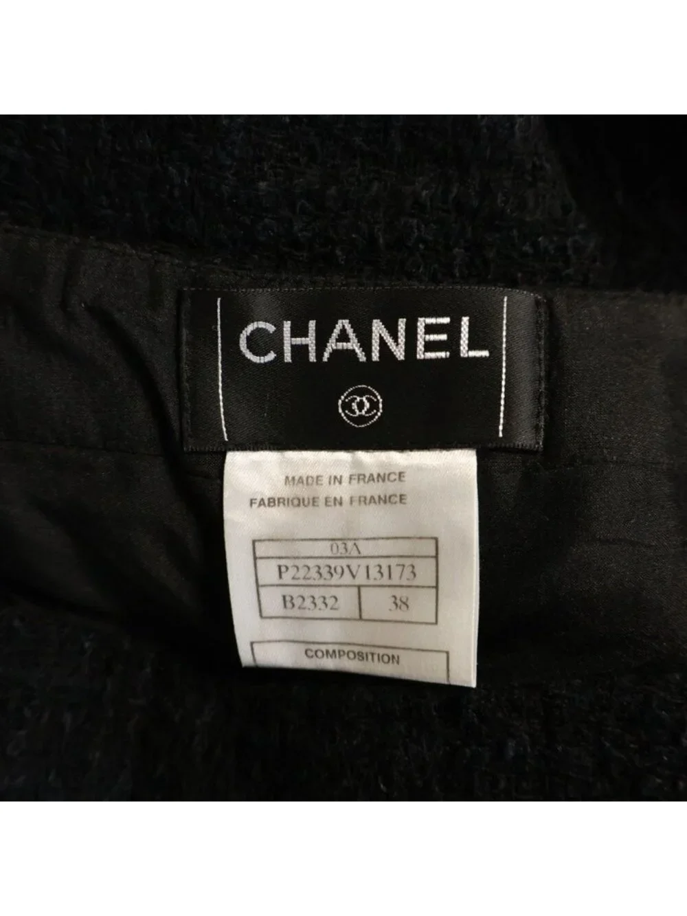 Chanel Wool Tweed Wide Pants Navy